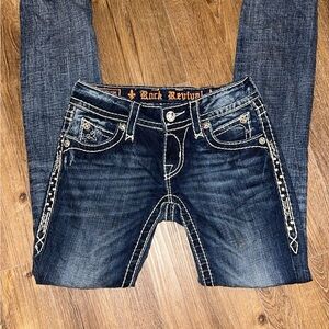 Rock Revival Women's Dark Blue Slim Straight Jeans